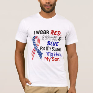 T-shirt Azul branco vermelho para meu filho