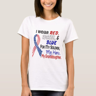 T-shirt Azul branco vermelho para minha neta