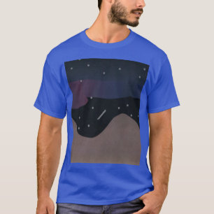 T-shirt azul com cena noturna