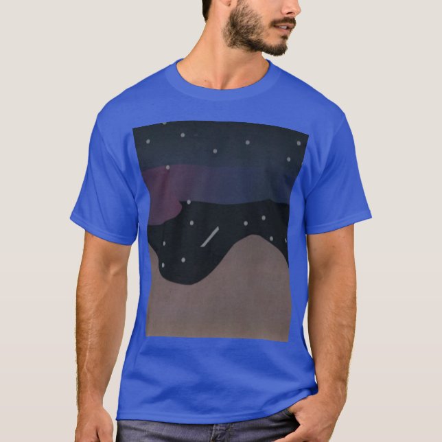T-shirt azul com cena noturna (Frente)