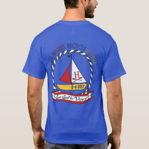 T-shirt azul Curto-Sleeved da regata das alturas