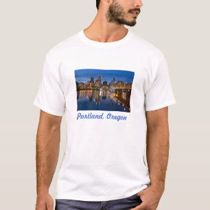 T-shirt azul da hora da cidade de Portland Oregon