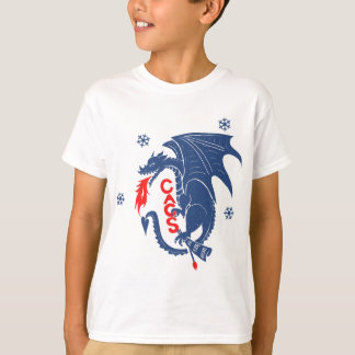 T-shirt azul da juventude do dragão