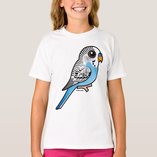 T-shirt Azul de Birdorable Budgie (Frente)