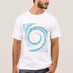T-Shirt azul de coloração branca, de cor castanh