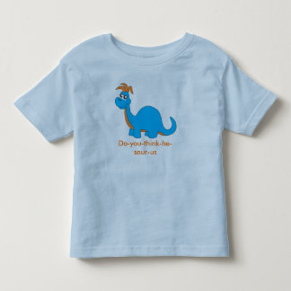 t-shirt azul de dinossauro