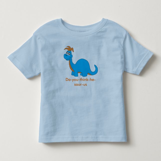 t-shirt azul de dinossauro (Frente)