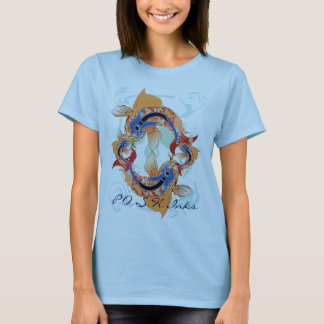 T-shirt azul de Koi do primavera