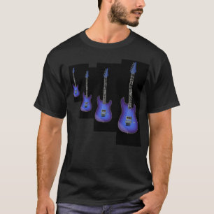T-shirt azul de quatro guitarra do dragão