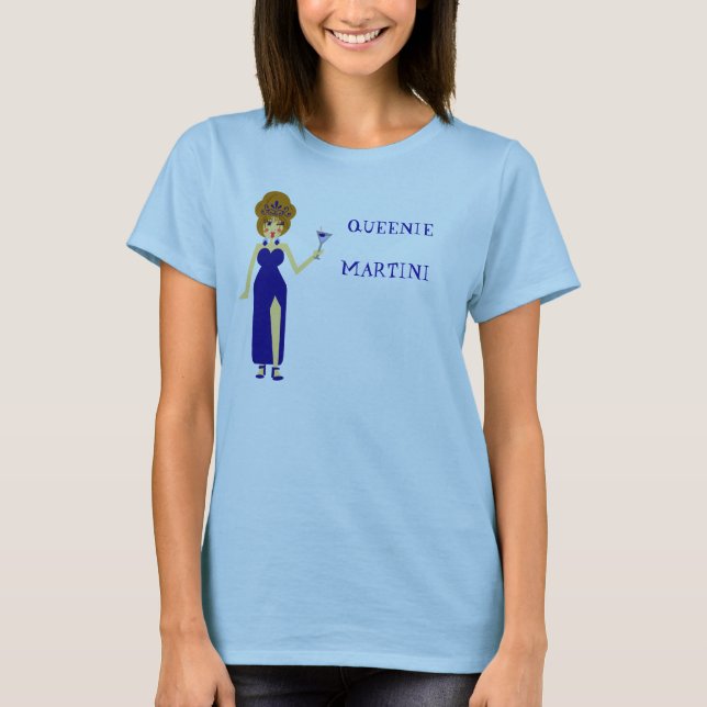 T-shirt azul de Queenie Martini (Frente)