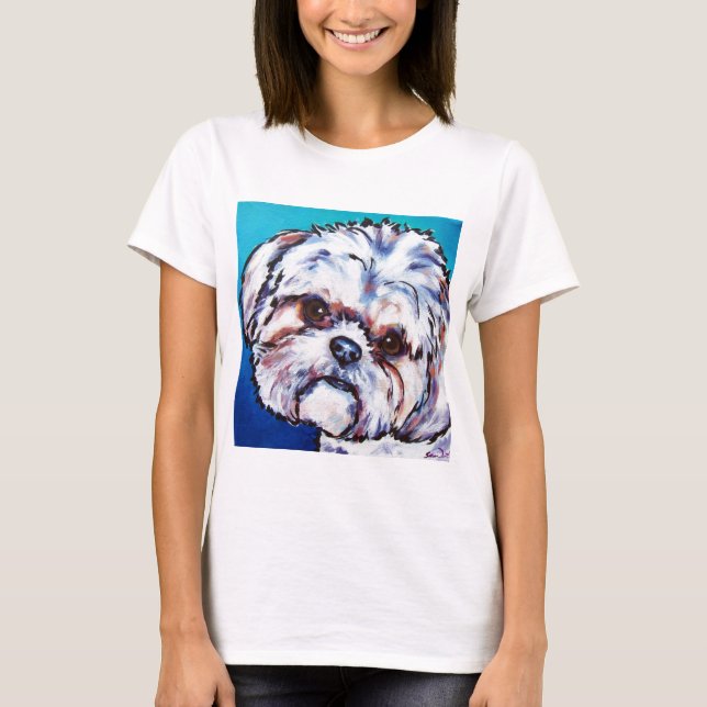 T-shirt Azul de Shih Tzu (Frente)