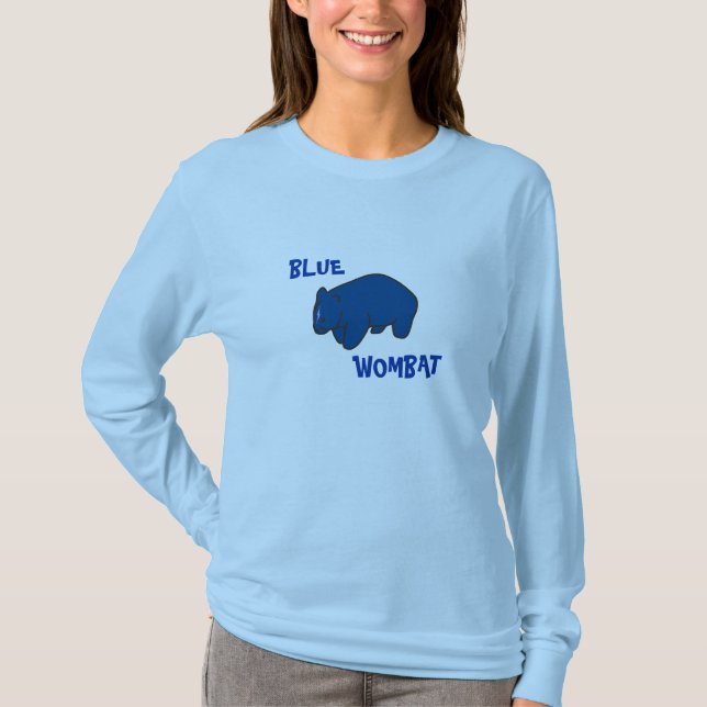 T-shirt azul de Wombat (Frente)