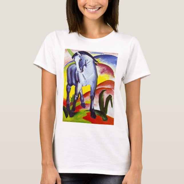 T-shirt azul do cavalo de Franz Marc (Frente)