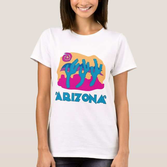 T-shirt Azul do deserto da arizona (Frente)