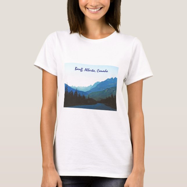 T-shirt Azul do jaspe de Banff (Frente)