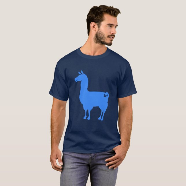 T-shirt azul do lama (Frente Completa)