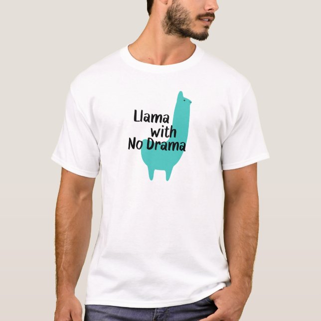 T-shirt azul do lama (Frente)