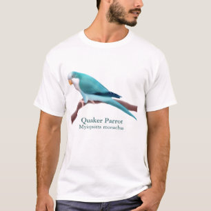 T-shirt azul do papagaio do quacre