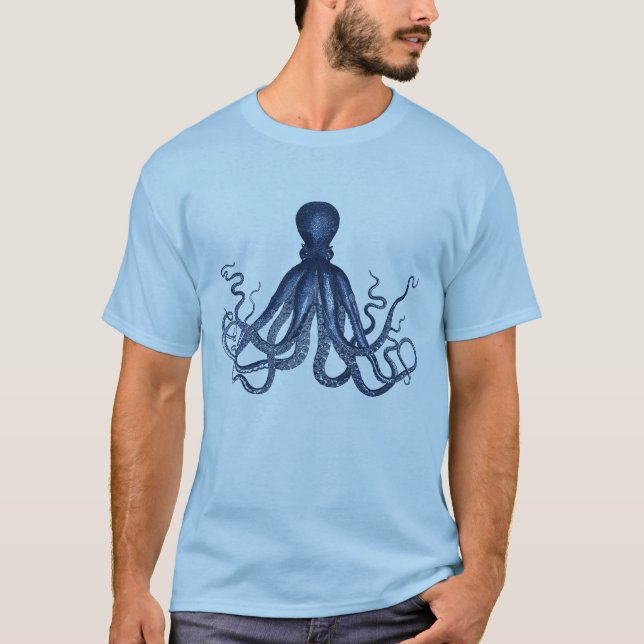 T-shirt azul do polvo (Frente)