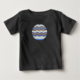 T-shirt azul do Raglan do bebê do mosaico