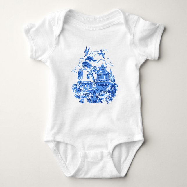 T-shirt azul do Raglan do design de China do (Frente)