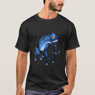 T-shirt azul do sapo do divertimento