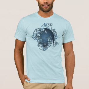 T-shirt azul dos homens do Grunge do grifo da