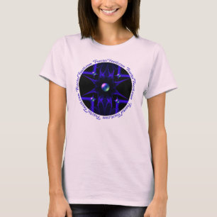 T-shirt azul dos planetas