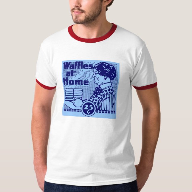 T-shirt azul dos "WAFFLES" (Frente)