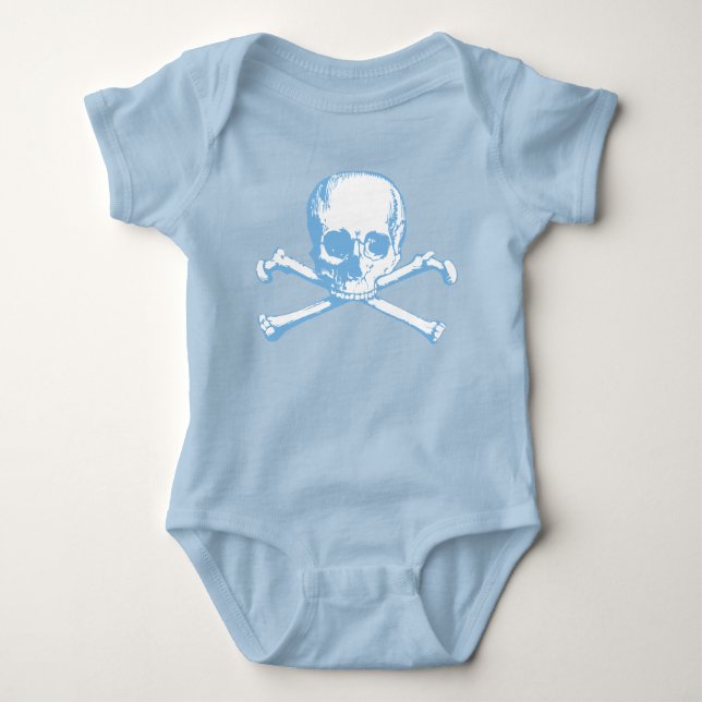 T-Shirt Azul E Crossbones (Frente)