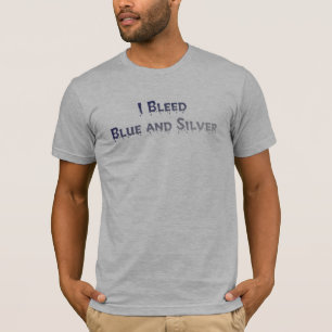 T-shirt azul e de prata