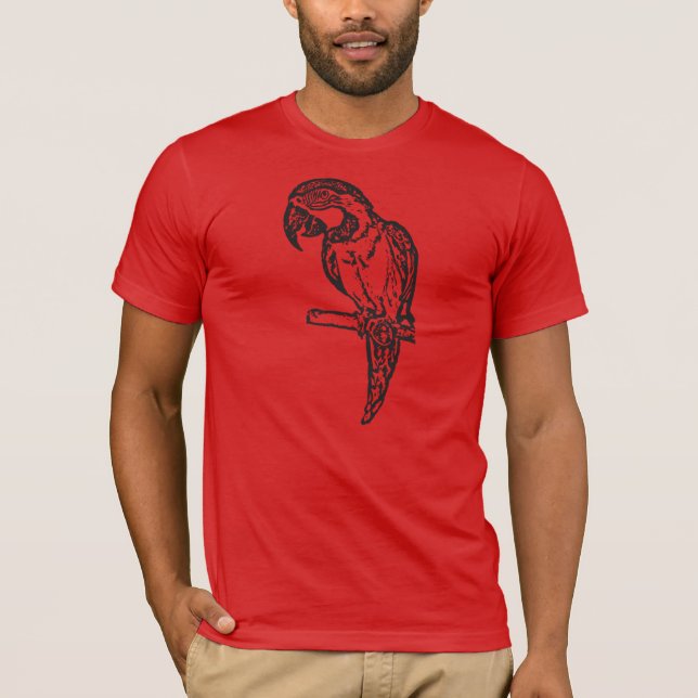 T-shirt azul e Dourado do Macaw (Frente)