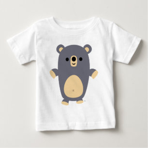 T-shirt azul grande do bebê do urso dos desenhos