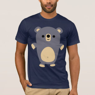 T-shirt azul grande do urso dos desenhos animados