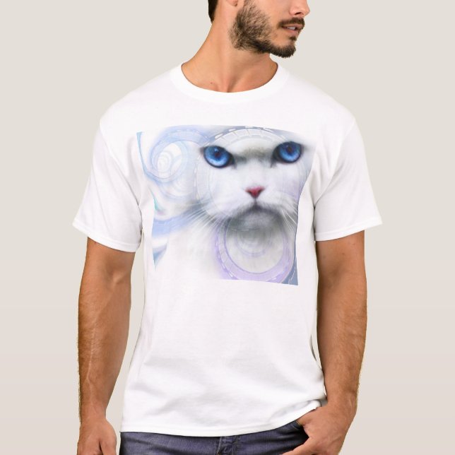 T-shirt azul legal voto eyed 2016 do gato (Frente)