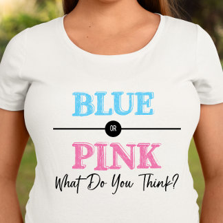 T-shirt azul ou rosa, de gênero Reveal