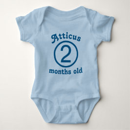 T-shirt Azul Personalizado com Dois Meses