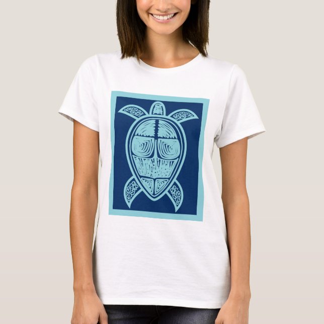 T-shirt azul-tartaruga (Frente)