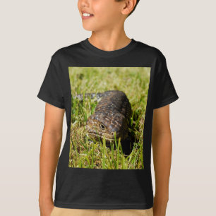 T-shirt Azul-Tongue-Lizard A Derramar A Grama,