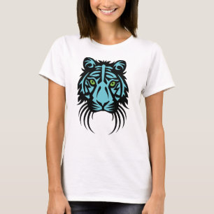 T-shirt Azul tribal do preto do tatuagem do tigre