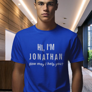 T-Shirt Azul Uniforme de Funcionarios Personalizad