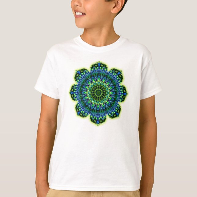 T-shirt Azul verde Mandala (Frente)