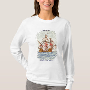 T-shirt Azulejo de Azulejos que descreve um navio, de