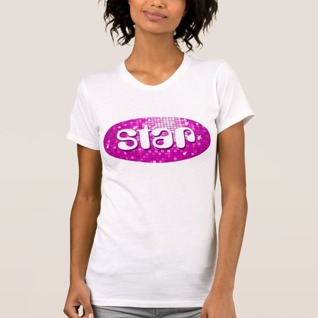 T-shirt Azulejos cor-de-rosa, senhoras petitas brancas (Frente)