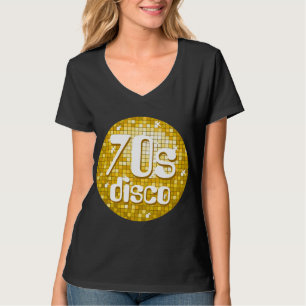 T-shirt Azulejos "Dourados" 'Disco 70s' senhoras preto no