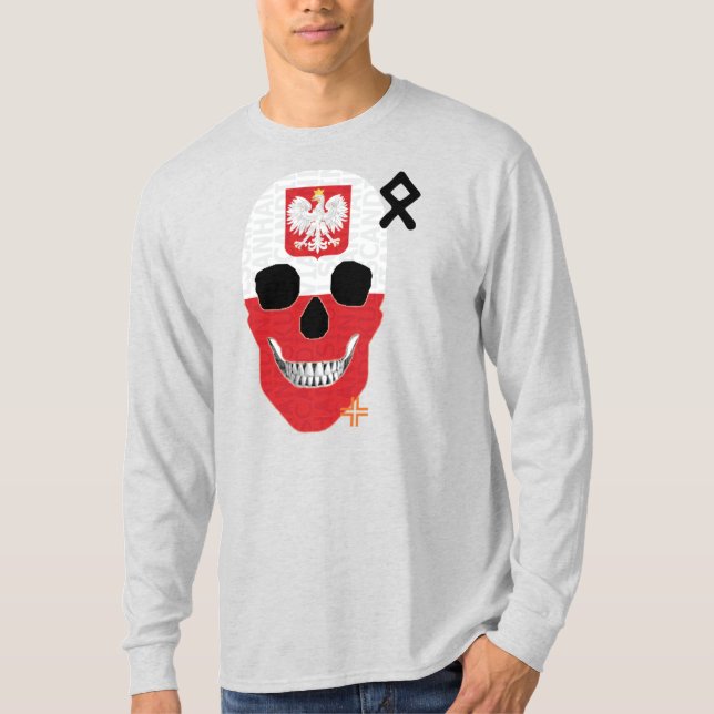 T-Shirt B2 com Polônia de manga comprida de mão (Frente)