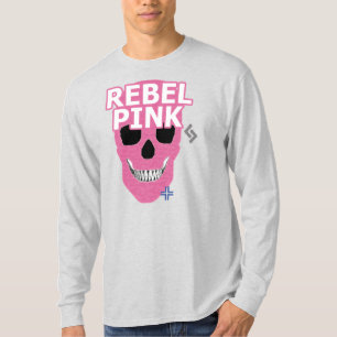 T-Shirt B2, de folga longa, rosa-rosa, Rebelde-Mão