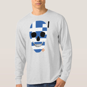 T-Shirt B2 de Grécia longa de manga manual