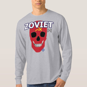 T-Shirt B2 de manga comprida do Zoviet HANDSKULL