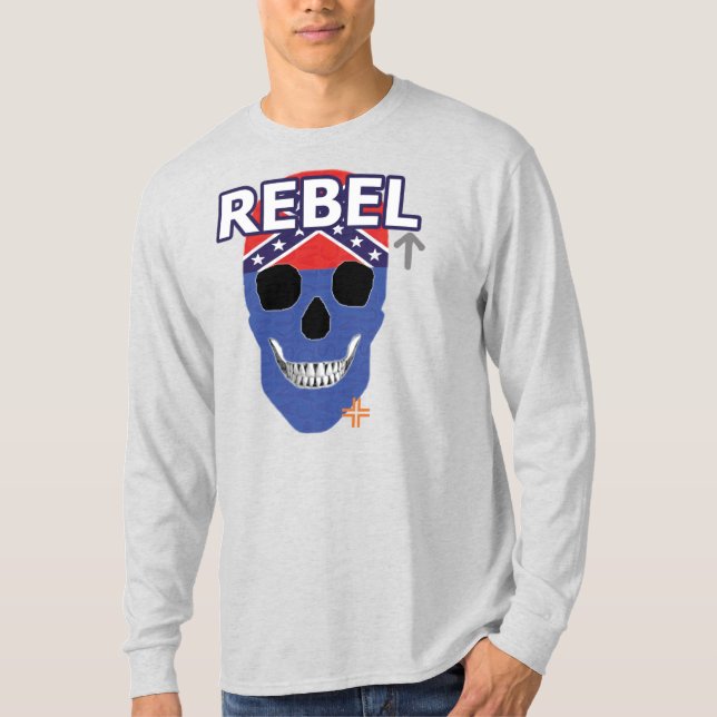 T-Shirt B2 de manga longa azul-rebelde-mancha-anã- (Frente)